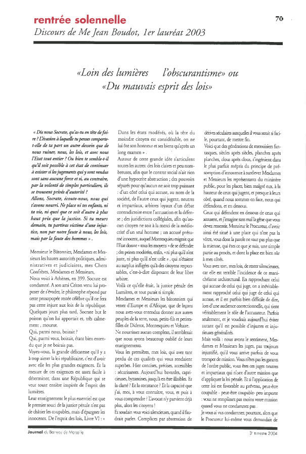 Discours Rentrée Solennelle