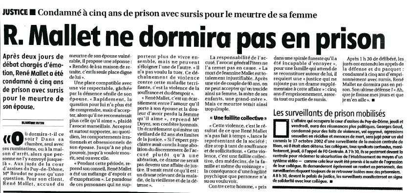 Affaire Mallet, La Montagne