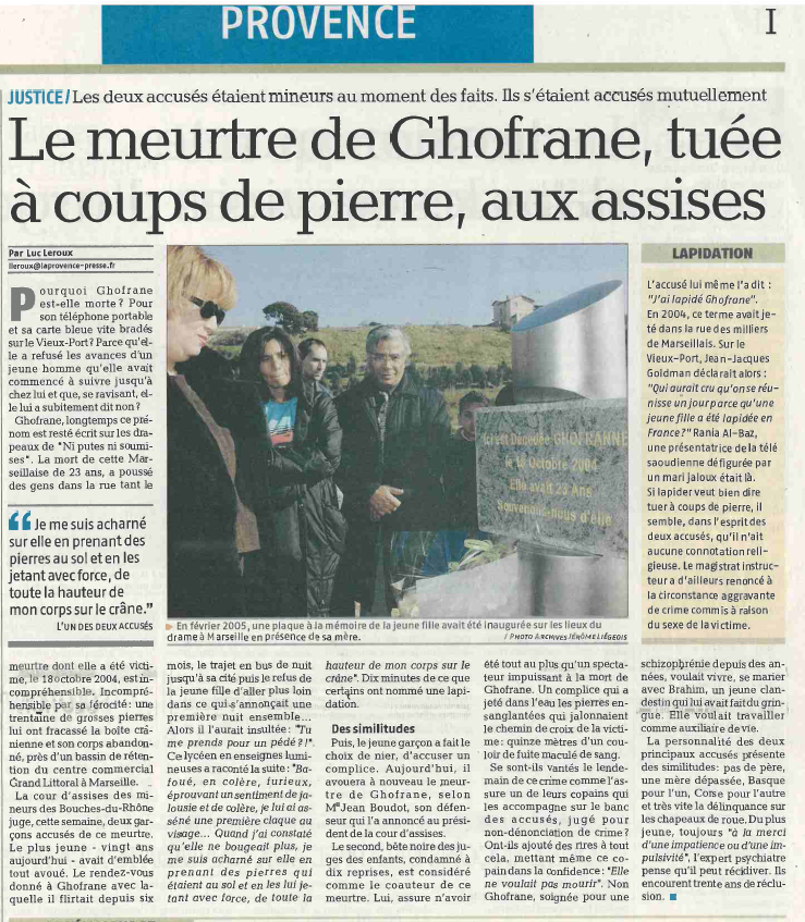 Affaire Ghofrane HADDAOUI La Provence