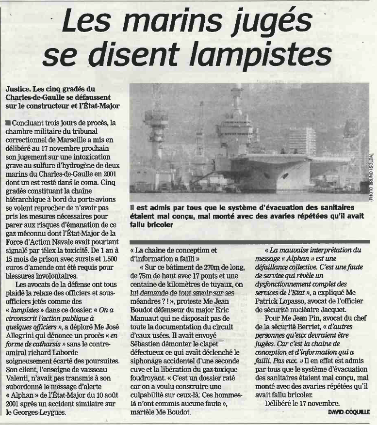 Affaire porte-avions Charles de Gaulle La Marseillaise