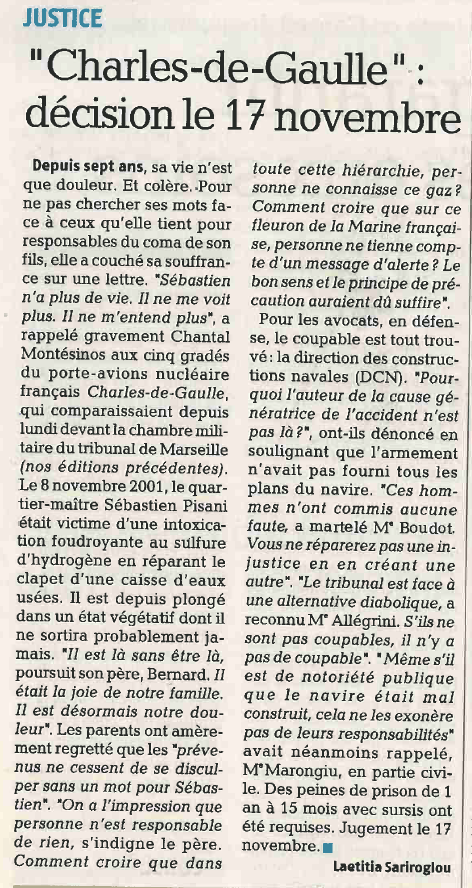 Affaire porte avions Charles de Gaulle La Provence