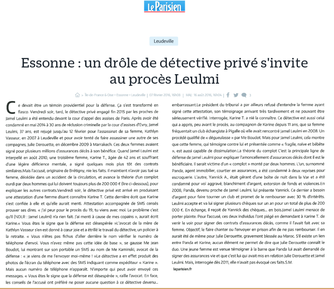 Affaire LEULMI, blog Le Parisien