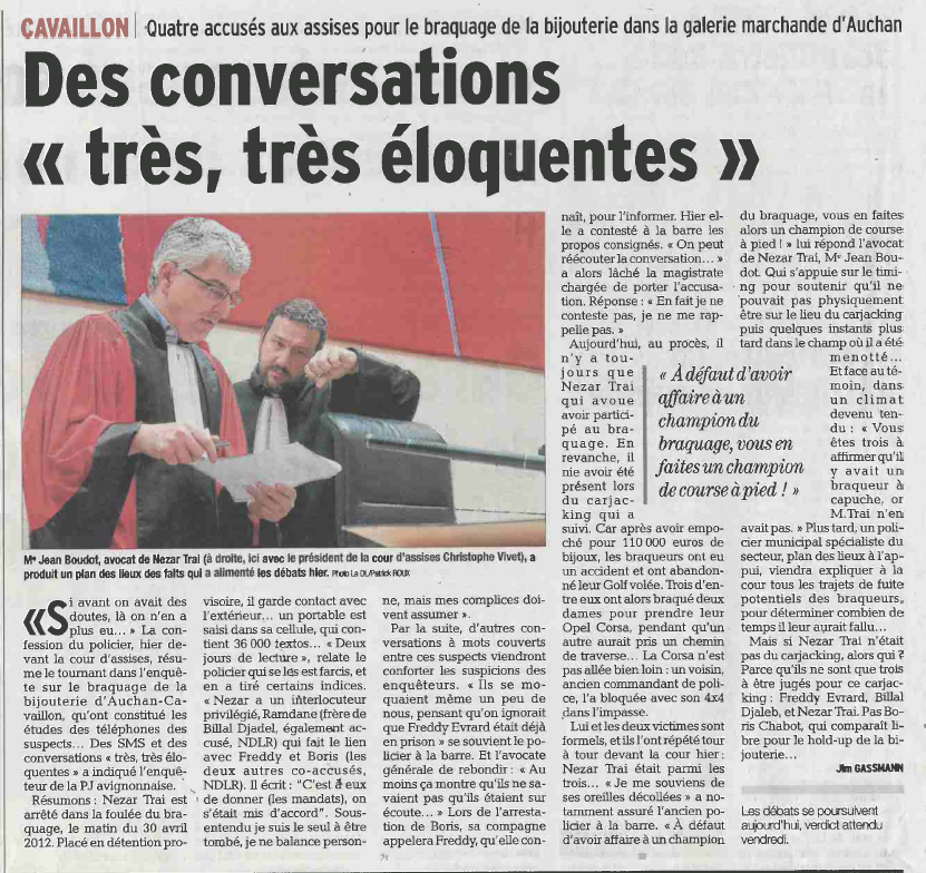 Affaire TRAI Vaucluse Matin