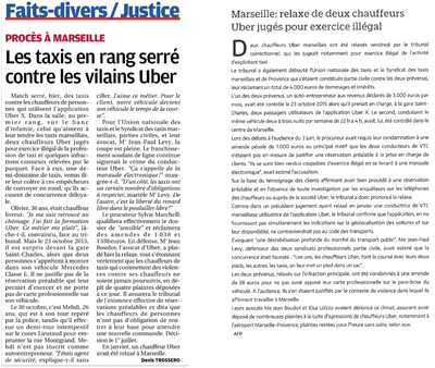 Affaire UBER Provence et AFP