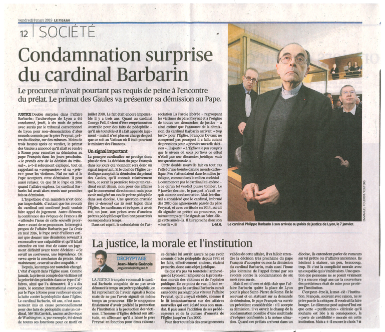 Article du Figaro sur l'affaire Barbarin
