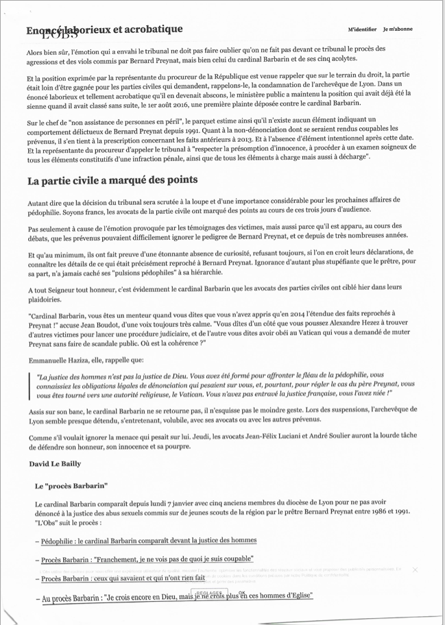 Article de l'OBS sur l'afffaire Barbarin page 2